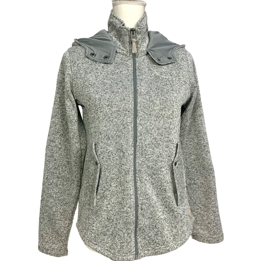 Eddie Bauer Full Zip Hooded Jacket Medium Gray Pockets Outdoor Comfort